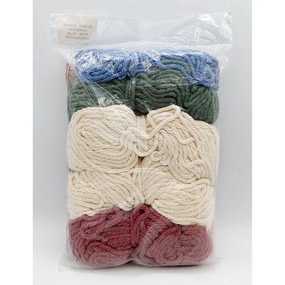 WONDER CRAFTS Lift N' Lock Floral Estate Chair Pad Rose/Blue Hook Rug Kit NEW - Picture 2 of 4